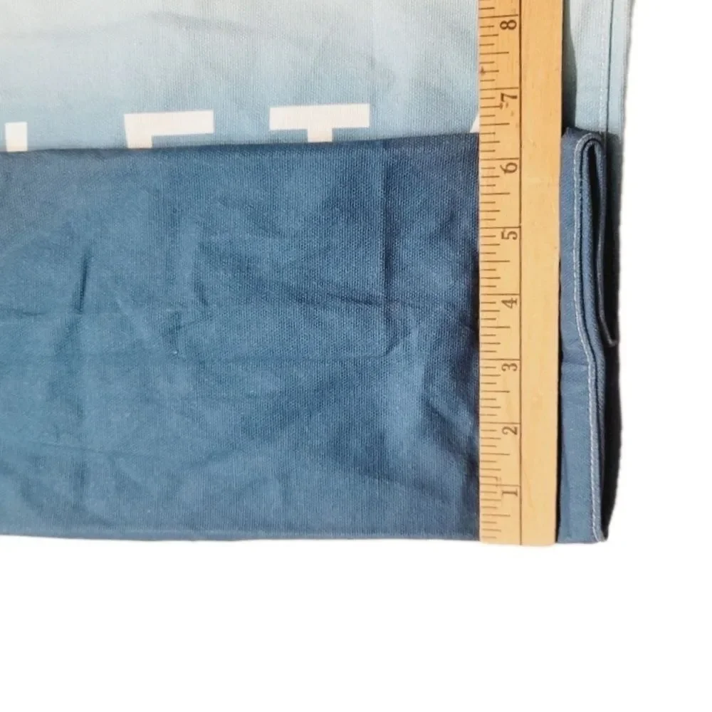 ATHLETA Blue Teal Ombre Cotton Canvas Large Tote Bag 19